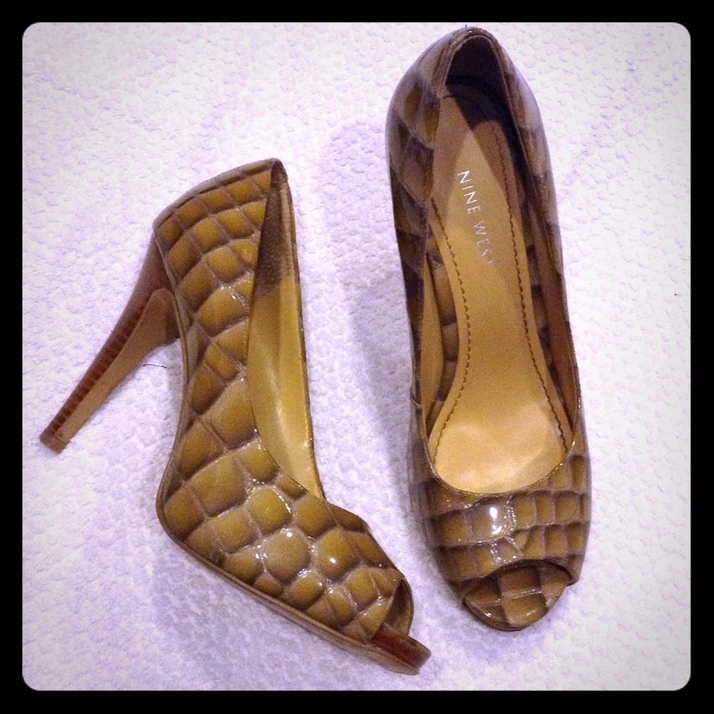 Nine West Croc Print Heels